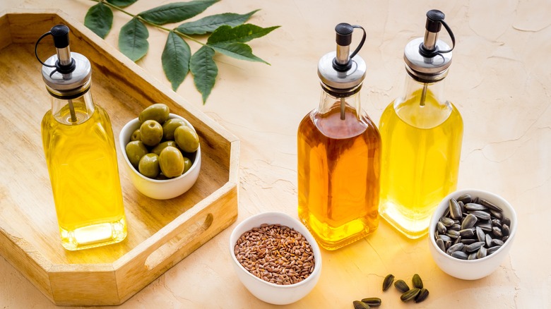 Bottles of different oils