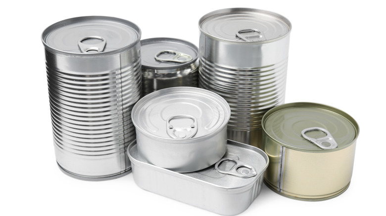 several tin cans