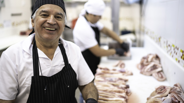 Smiling butcher