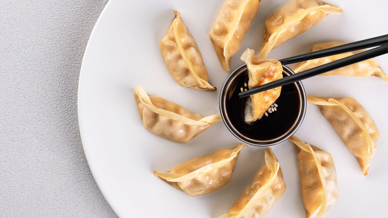 dumplings with dipping sauce