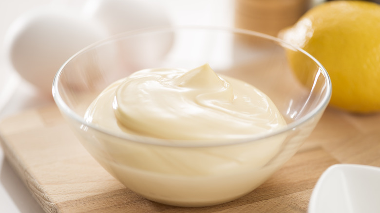 bowl of mayonnaise