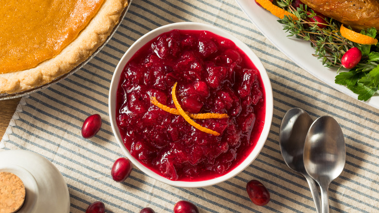 Cranberry sauce in a bowl 