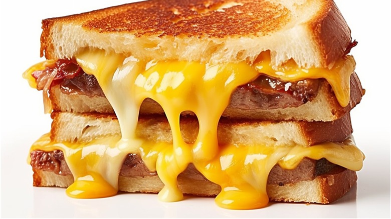 Toasted sandwich with melted cheese