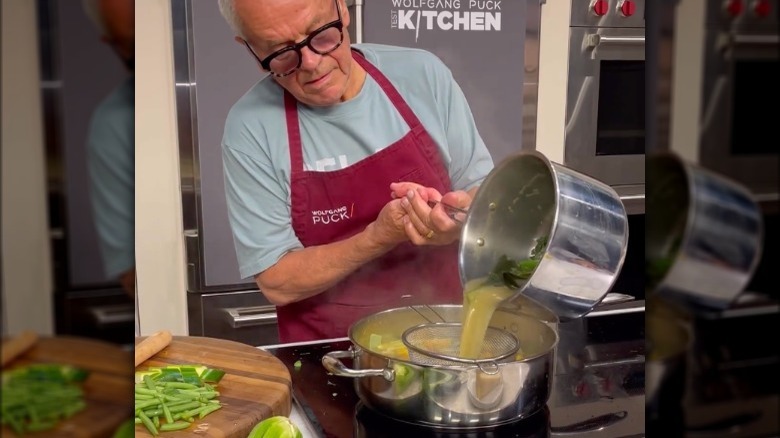 Wolfgang Puck cooking soup