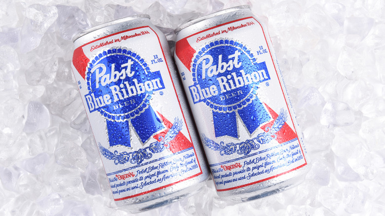 Cans of PBR in ice