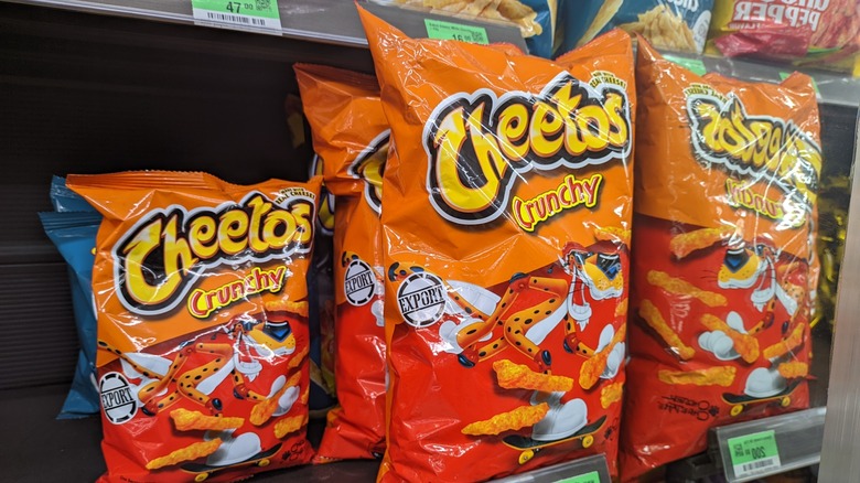 Cheetos bags on shelf