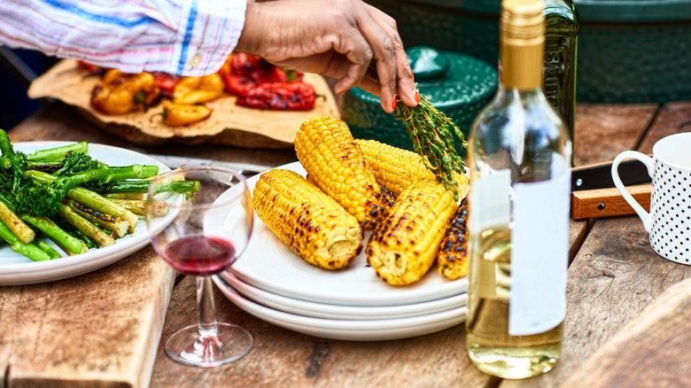 white wine with barbecue side dishes