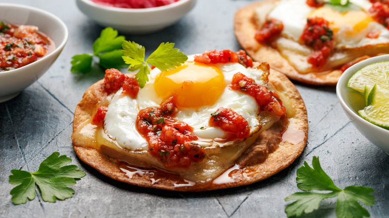 Close-up of huevos rancheros