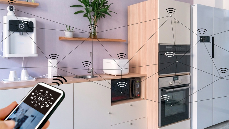 Graphic of smart kitchen interconnectivity