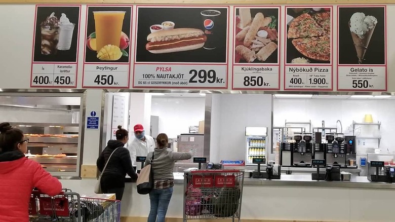 People at Costco Iceland food court