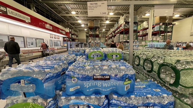 Water and people inside Costco Iceland