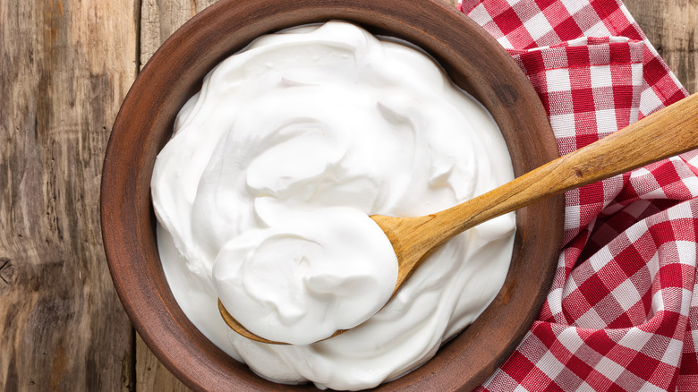 Bowl of sour cream