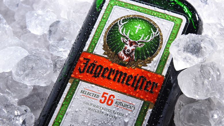 Jägermeister bottle on ice