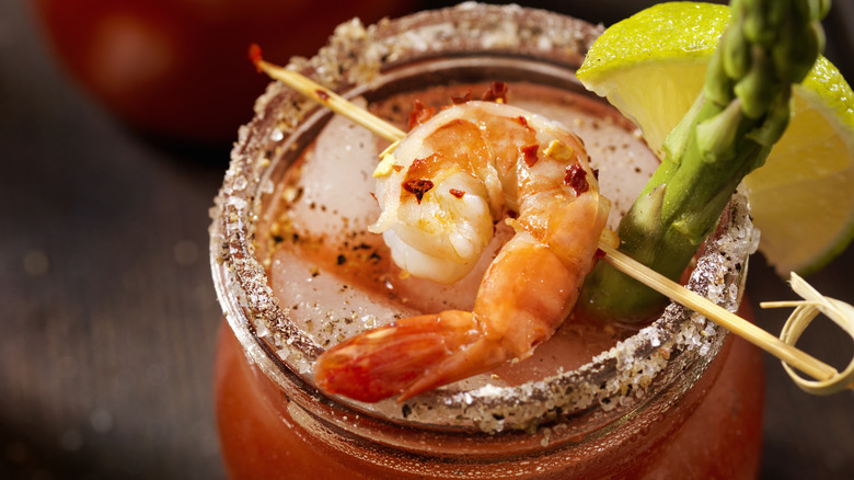 Bloody Mary with shrimp