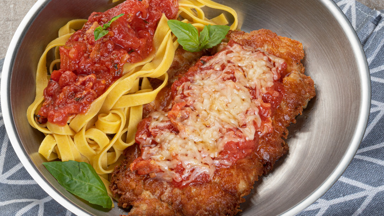 chicken parm in skillet