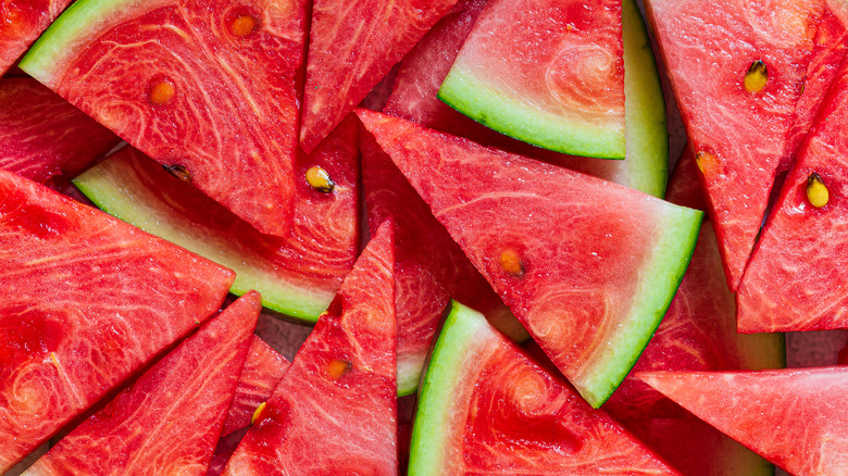 A pile of watermelon slices