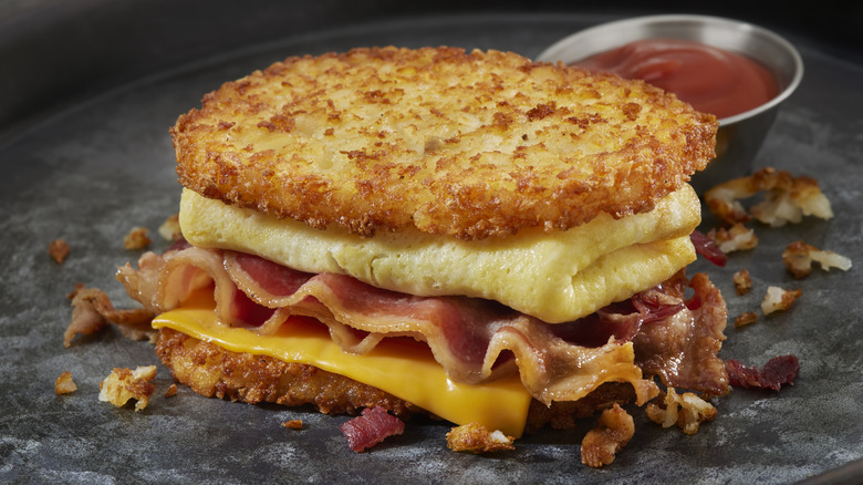 hash brown breakfast sandwich