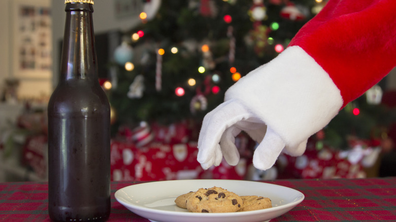 Bottle of beer and cookies