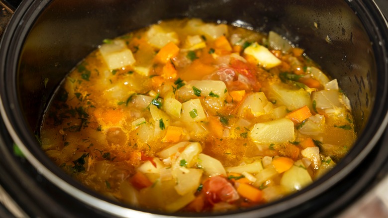 Stew cooking in pot