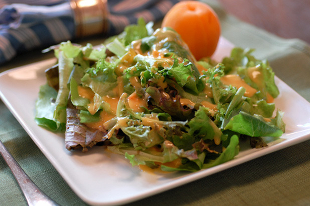 Garden Salad with Fresh Apricot Dressing