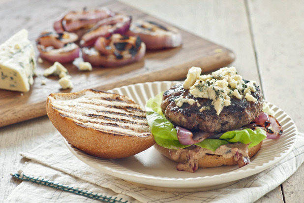 Big Blue Burgers with Cherry Mustard