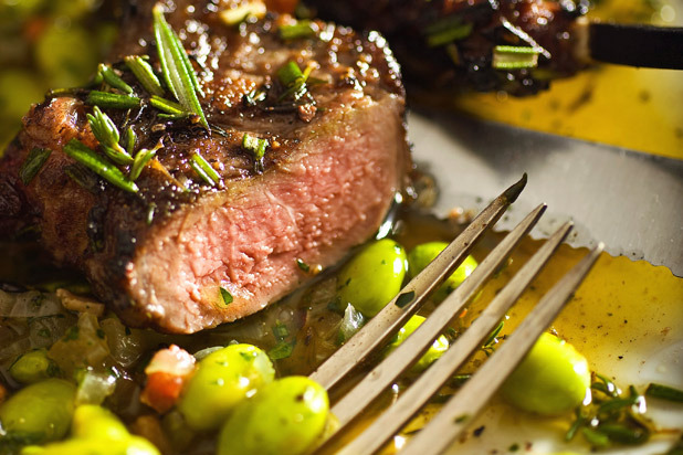 Lamb Chops with Fava Beans