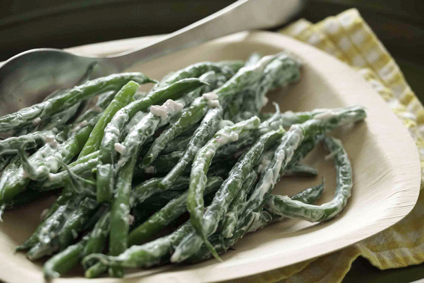 Green Beans with Tangy Shallot-Yogurt Sauce