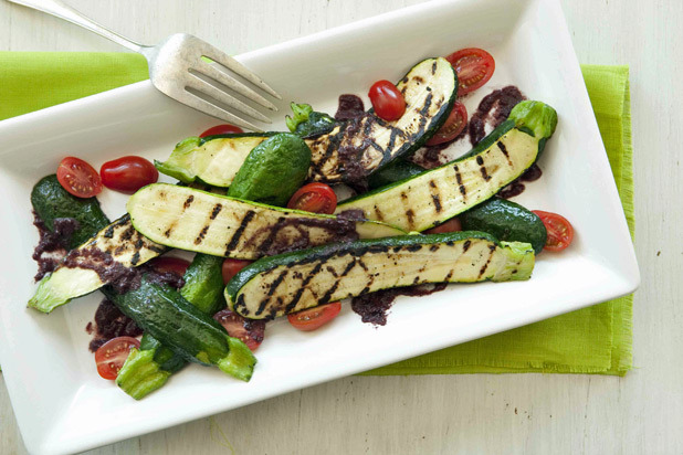 Grilled Zucchini with Kalamata Vinaigrette