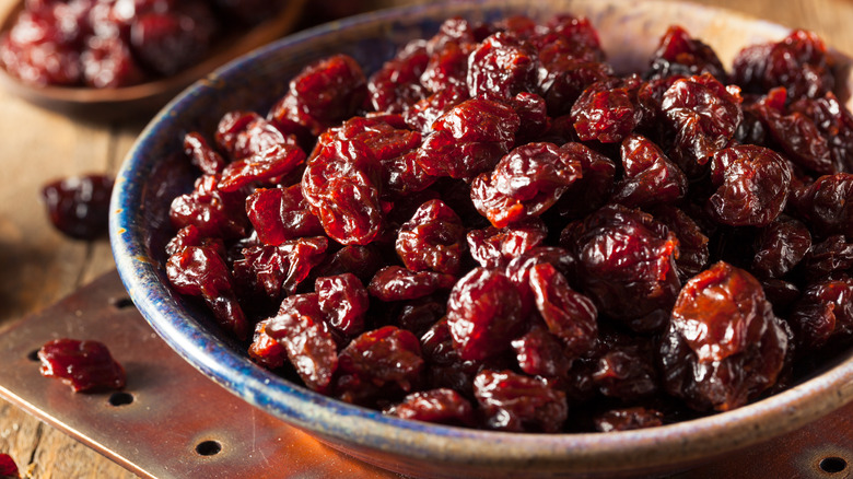 bowl of dried cherries