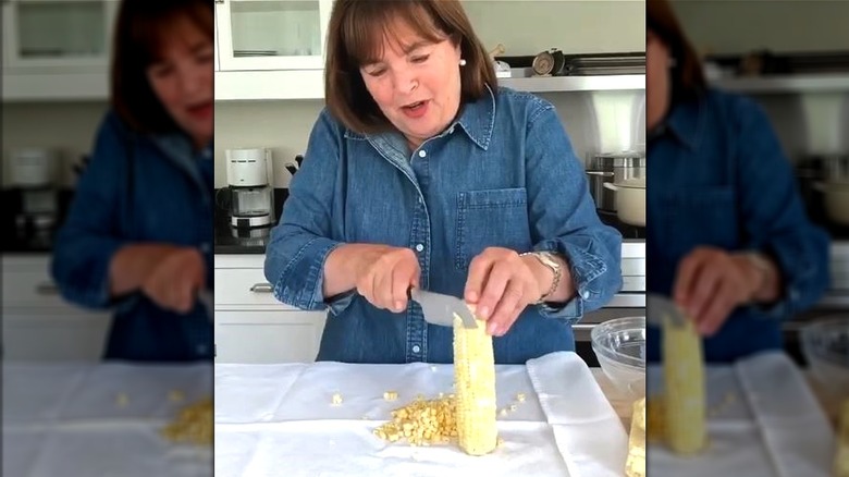 Ina Garten cutting corn