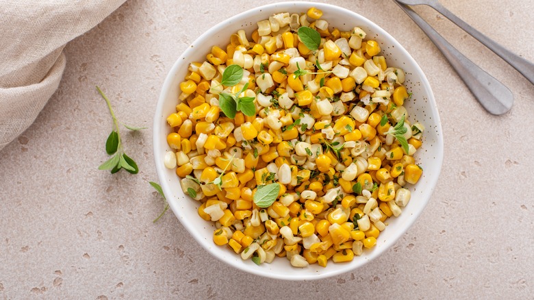 Sauteed corn in a bowl