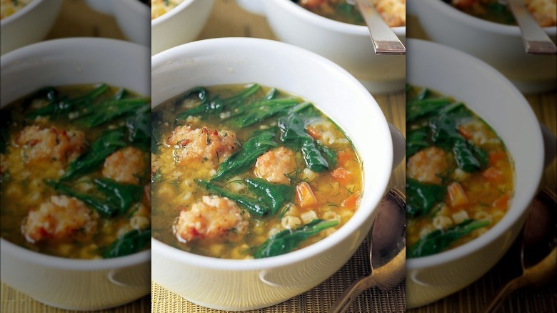 bowl filled with italian wedding soup