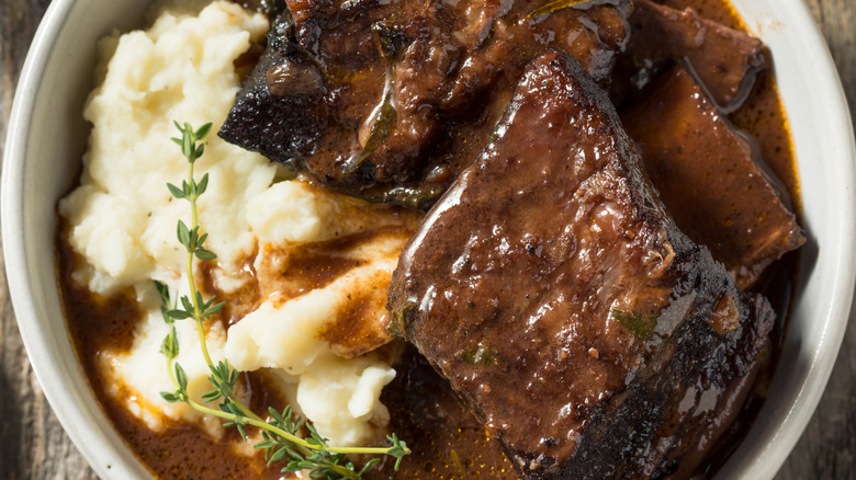 Braised short ribs and mash