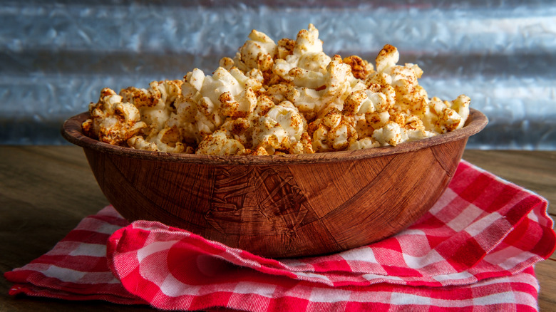 Bowl of spicy popcorn