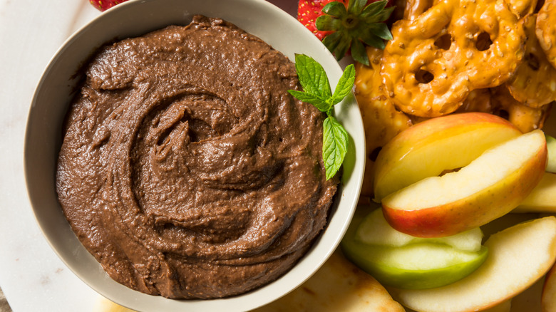 Bowl of chocolate hummus