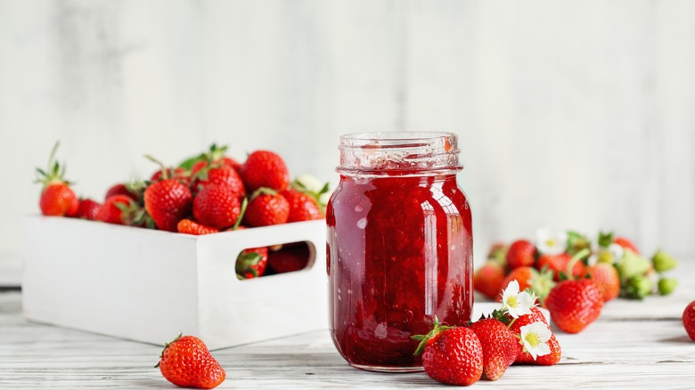 Jar of fresh jam