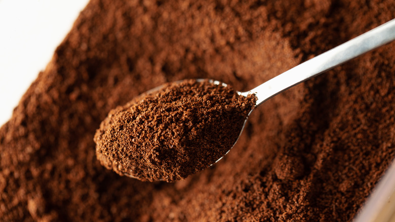 espresso powder in a spoon