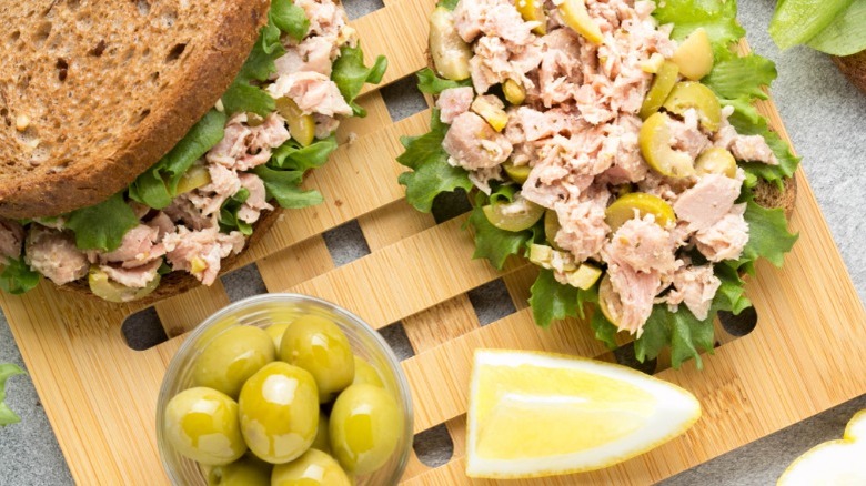 Tuna salad made with olives