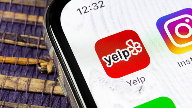 Yelp app on smartphone