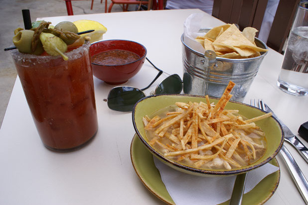 A Bloody Mary and Soup