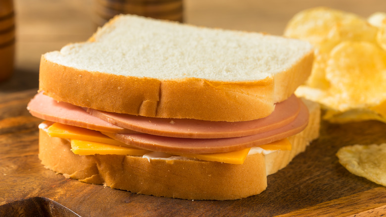 Bologna sandwich with cheese