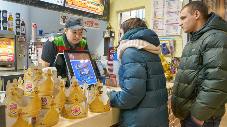 customers ordering food at Burger King