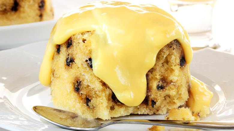 Spotted dick with custard