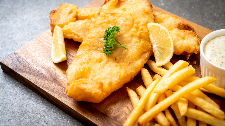 Fried fish and French fries