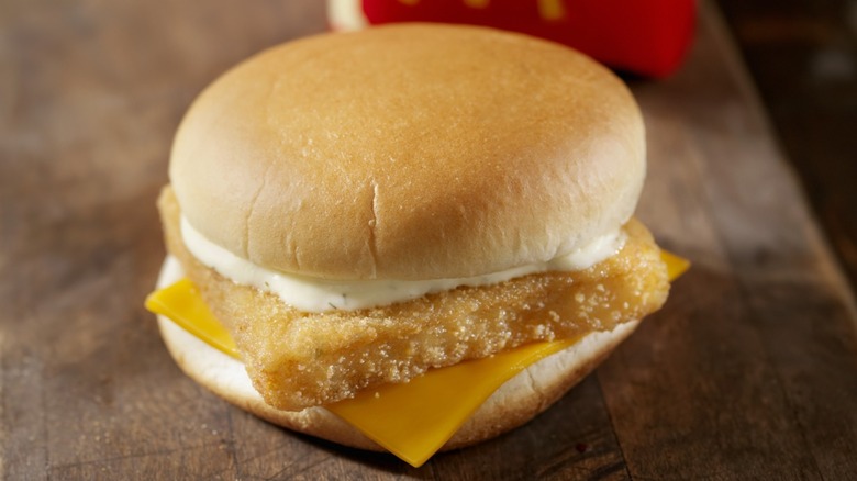 McDonald's Filet-O-Fish sandwich on a table