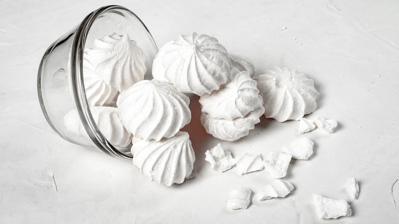 bowl of meringue tipped over