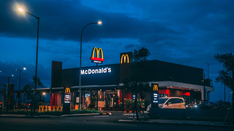 McDonald's drive-thru at night