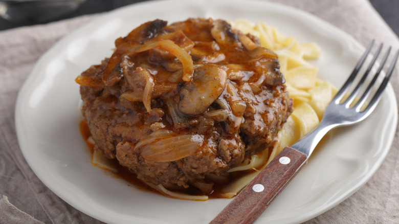 Salisbury steak with pasta