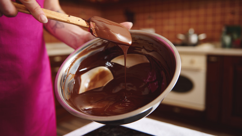 melted chocolate in a bowl