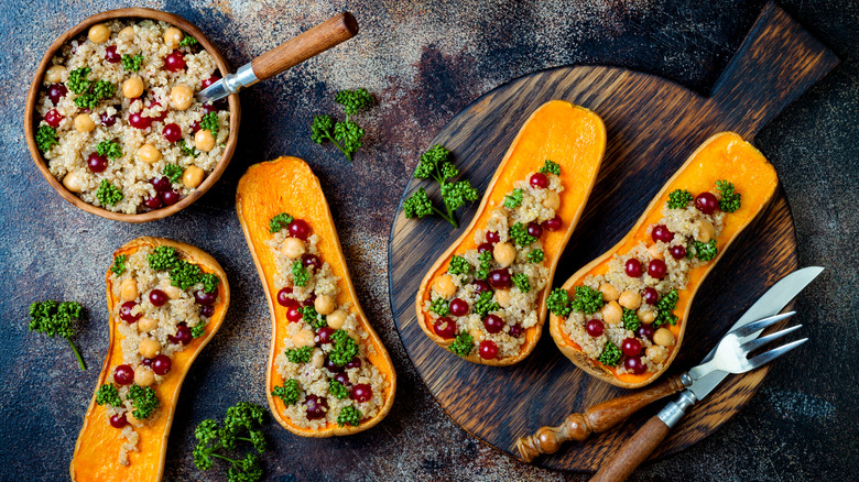 stuffed butternut squash halves